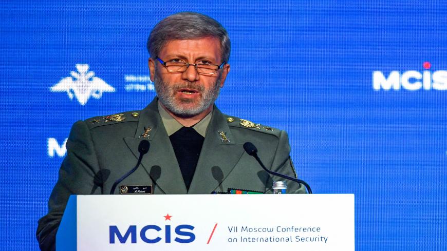 Iranian Defense Minister Amir Hatami attends the VII Moscow Conference on International Security MCIS-2018, Moscow, Russia, April 4, 2018.