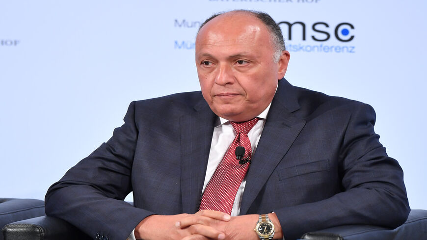 Egyptian Foreign Minister Sameh Shoukry participates in a panel talk at the 2018 Munich Security Conference, Munich, Germany, Feb. 17, 2018.