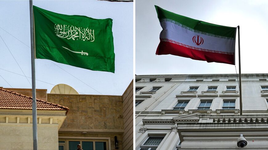 Saudi and Iranian flags