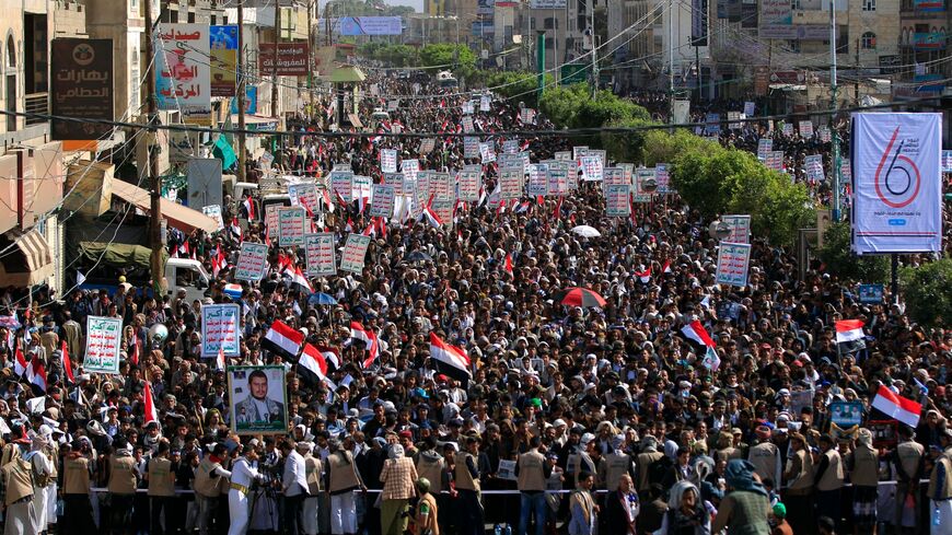 Sanaa rally against Saudi Arabia 