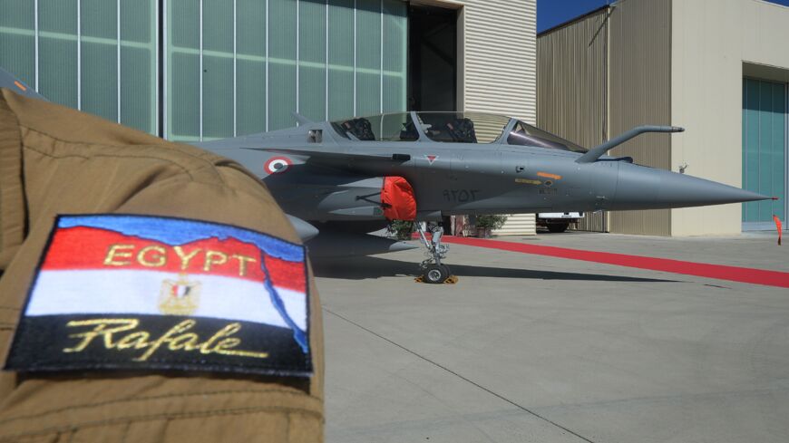 One of three French-made Rafale fighter jets for the Egyptian air force is pictured at an air base in the southern France city of Istres on July 20, 2015. 