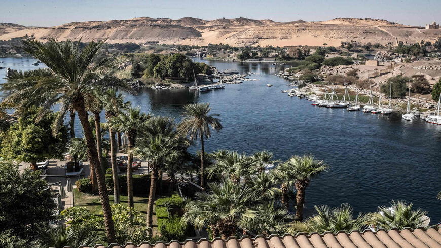 This picture shows a view of Aswan from the Old Cataract Hotel overlooking the Nile River in the southern city of Aswan, Egypt, Jan. 3, 2021.
