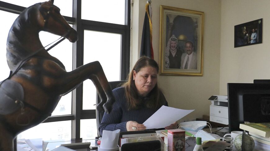 Barghouti's wife in her office