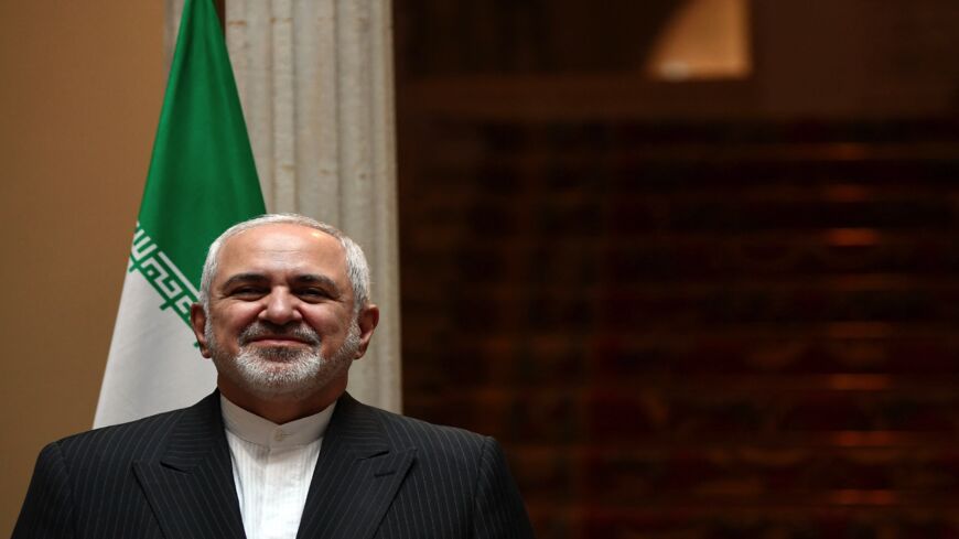 Iran's Minister of Foreign Affairs Mohammad Javad Zarif poses for a photograph in Madrid on May 13, 2021.