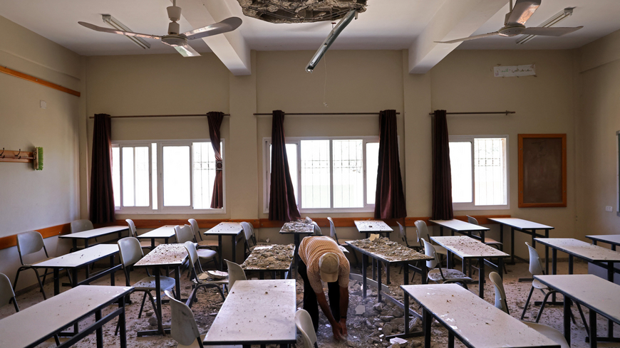 Damaged Gaza classroom