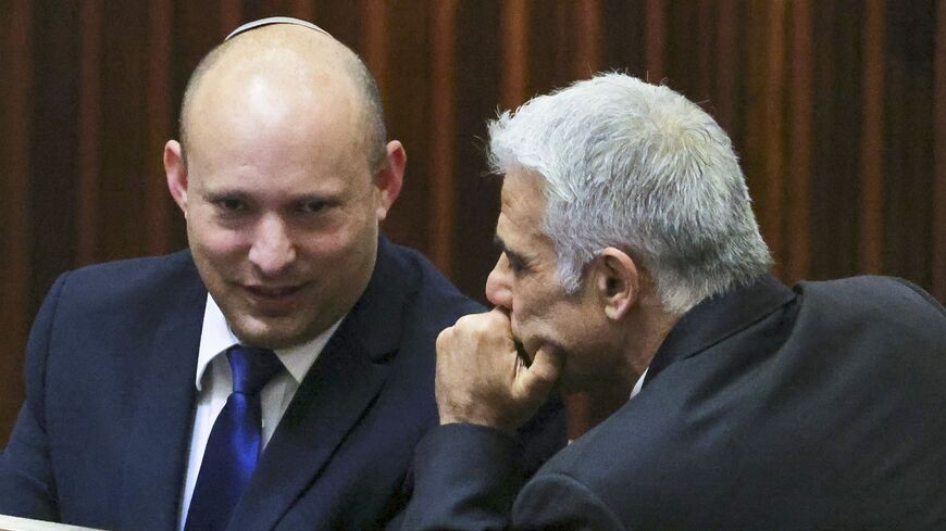 Naftali Bennett and Yair Lapid in Knesset on June 2