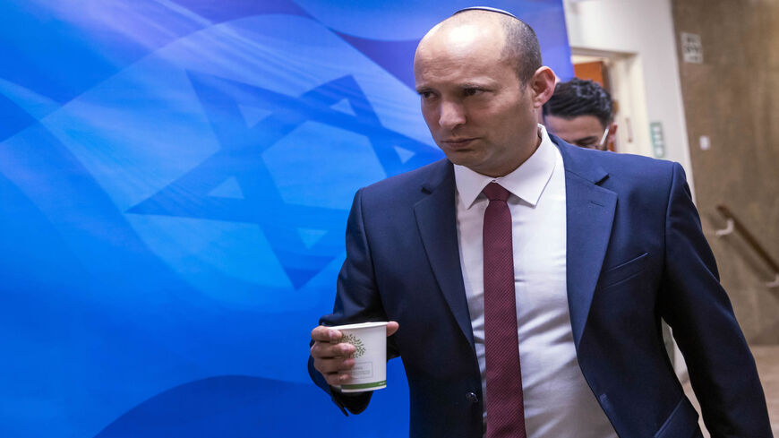 Israeli Education Minister Naftali Bennett arrives to the prime minister's office to attend the weekly Cabinet meeting, Jerusalem, May 6, 2018.