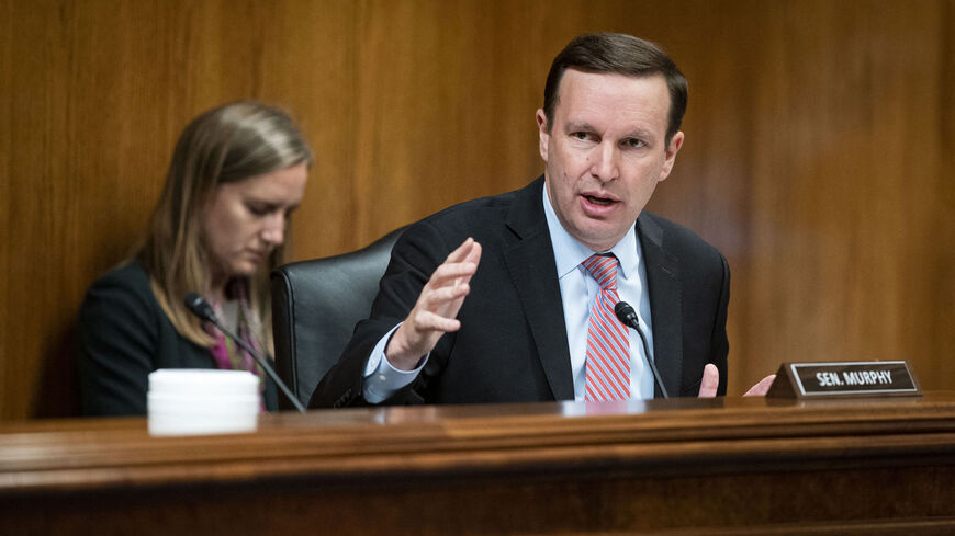 Senator Chris Murphy, a Democrat from Connecticut, speaks during a Senate Appropriations Subcommittee hearing in Washington, DC, on June 9, 2021. 