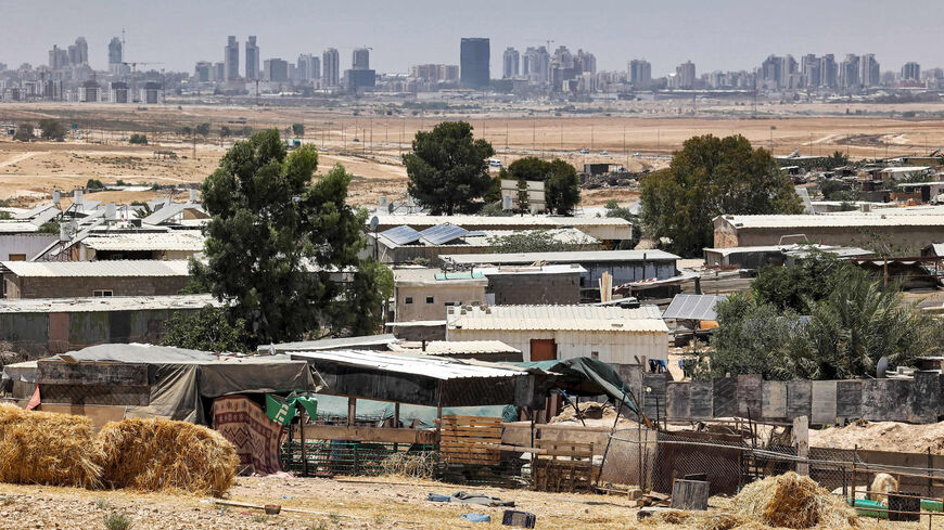 Houses in the unrecognized bedouin village of Sawaneen are seen, southern Negev Desert, Israel, June 8, 2021.