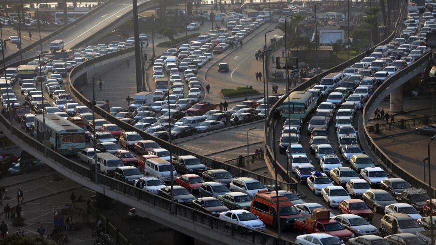 A general view shows a traffic jam in Cairo on Jan. 23, 2013.