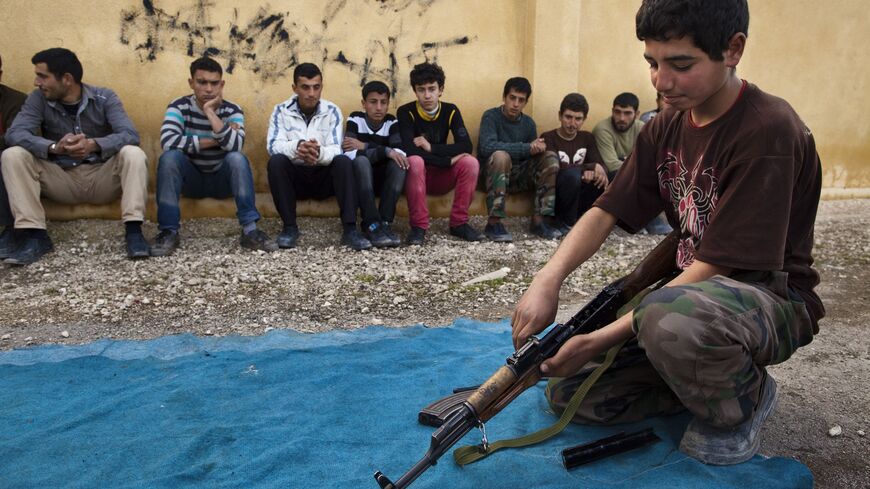 Syrian youth training in Aleppo