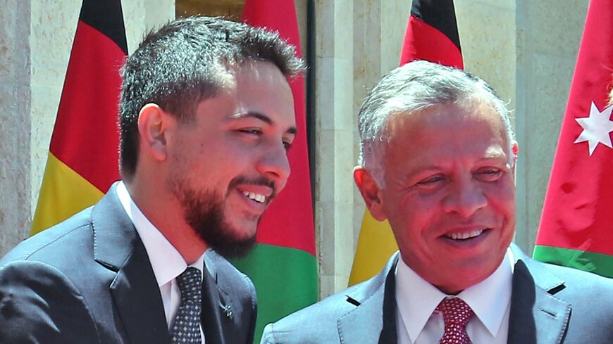 Jordanian King Abdullah and his son Crown Prince Hussein