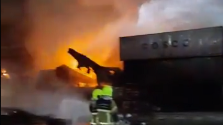 screenshot of Dubai fire being doused