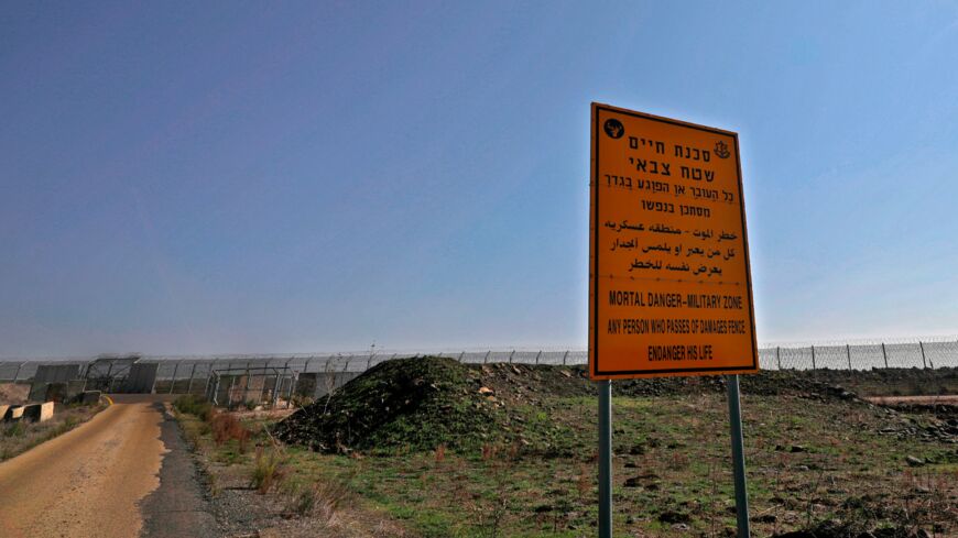 A picture taken on November 18, 2020, from the Israeli-annexed Golan Heights shows the Israel-Syria border, on November 18, 2020.