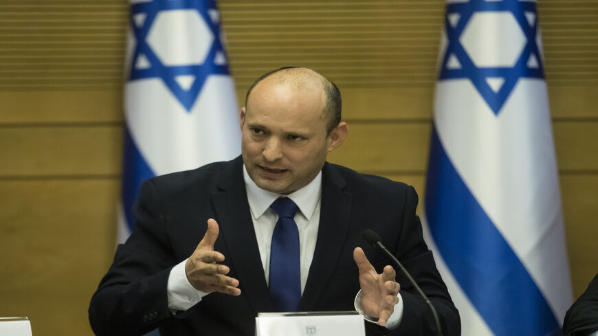 Incoming Israeli Prime Minister Naftali Bennett attends the first meeting of the new government, Jerusalem, June 13, 2021.