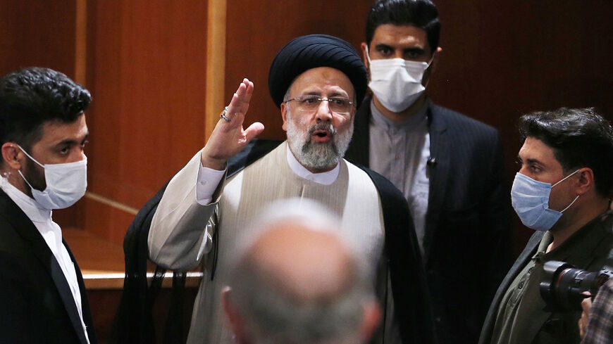 Iran's President-elect Ebrahim Raisi is pictured during his first press conference since his election on the weekend in Tehran, on June 21, 2021.