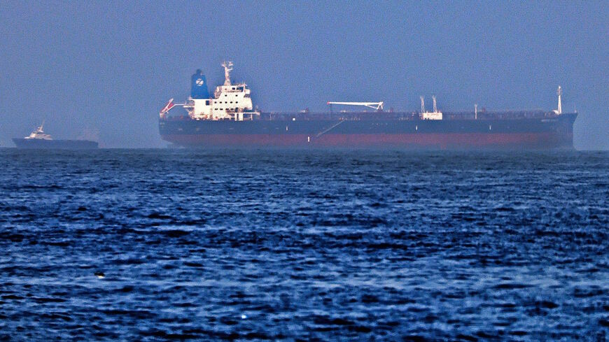 A picture taken on Aug. 3, 2021 shows the Israeli-linked Japanese-owned tanker MT Mercer Street, off the port of the Gulf Emirate of Fujairah in the United Arab Emirates. 