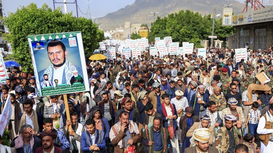 Houthi protest against Saudis in Sanaa