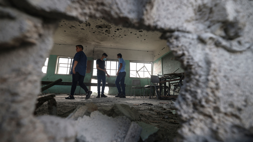 destroyed school in Gaza 