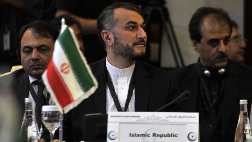 Iranian Deputy Foreign Minister Hossein Amir-Abdollahian attends an extraordinary meeting of the Organisation of Islamic Cooperation (OIC) to discuss the situation in Yemen on June 16, 2015 in the Saudi Red Sea city of Jeddah.