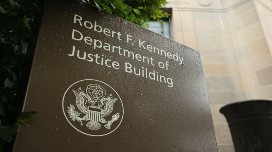 The US Department of Justice is seen on June 11, 2021, in Washington, DC.