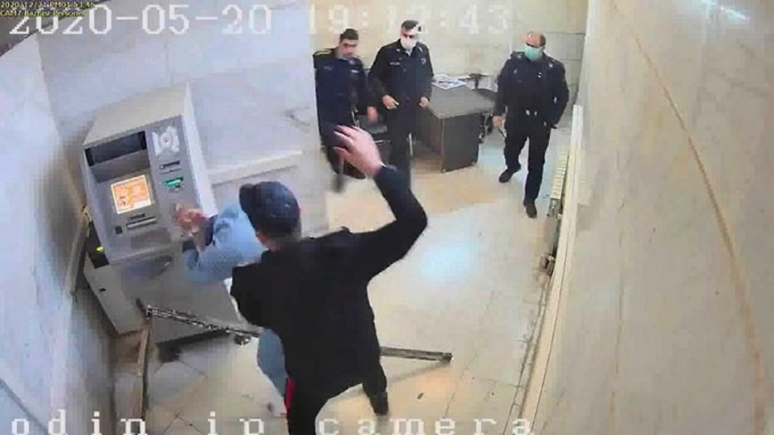 Video image released by hackers of Evin Prison prisoner abuse.