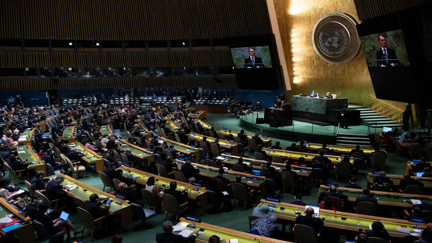 Brazil's President Jair Bolsonaro addresses the 76th Session of the UN General Assembly, New York, Sept. 21, 2021.