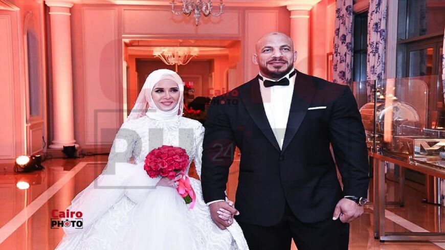 Photo of Egyptian bodybuilding champion Mamdouh al-Subaie at his second marriage, posted Nov. 19, 2021.