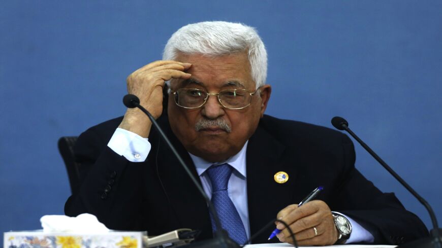 President Mahmoud Abbas, pictured at a meeting with journalists in the occupied West Bank town of Ramallah on June 23, 2019.