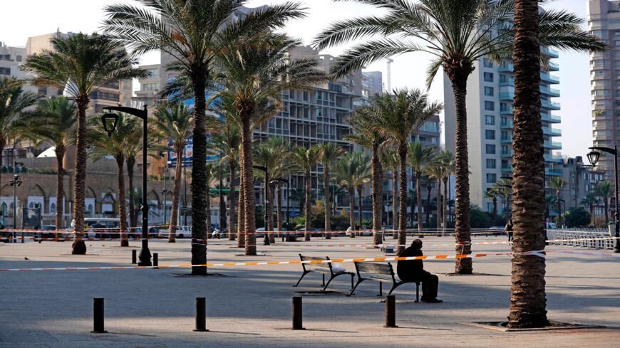 The usually crowded seaside promenade is deserted during a lockdown imposed by authorities in a bid to slow the spread of the coronavirus, in the Lebanese capital Beirut, on Jan. 7, 2021.