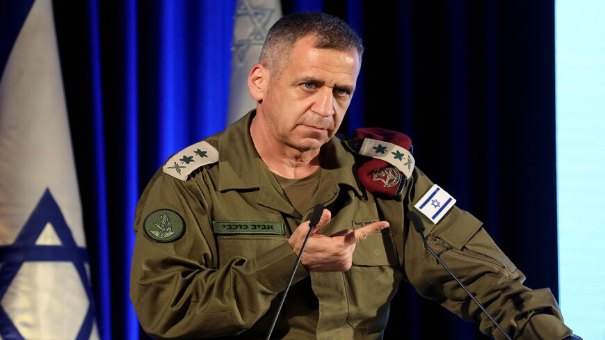 Israeli Armed Forces Chief of Staff Lt. Gen. Aviv Kochavi takes part in a candle lightning ceremony with Israeli soldiers on the Jewish holiday of Hanukkah, Jerusalem, Nov. 29, 2021.