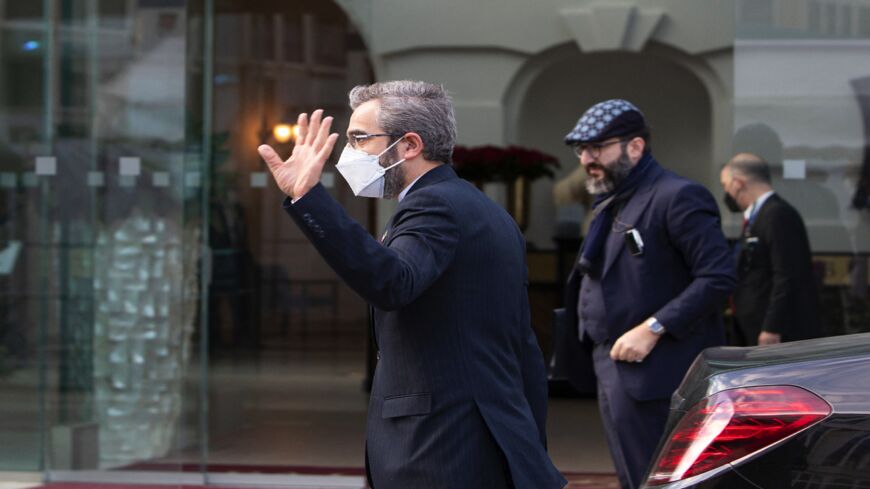 Iran's chief nuclear negotiator, Ali Bagheri Kani, arrives at the Coburg Palais, venue of the JCPOA meeting aimed at reviving the Iran nuclear deal, in Vienna on Dec. 17, 2021.