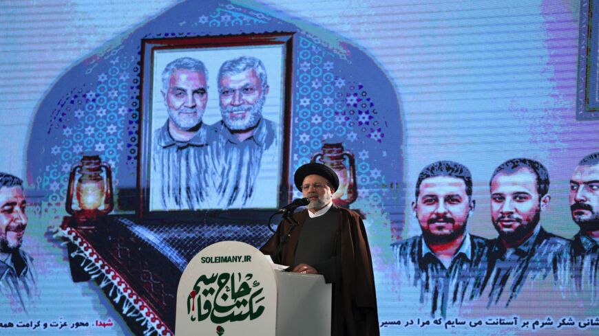 Iranian President Ebrahim Raisi delivers a speech during a ceremony in the capital, Tehran, on Jan. 3, 2022.
