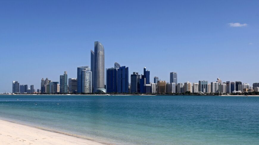 Abu Dhabi's skyline across the Gulf waters in the Emirati capital on Jan. 24, 2022. 