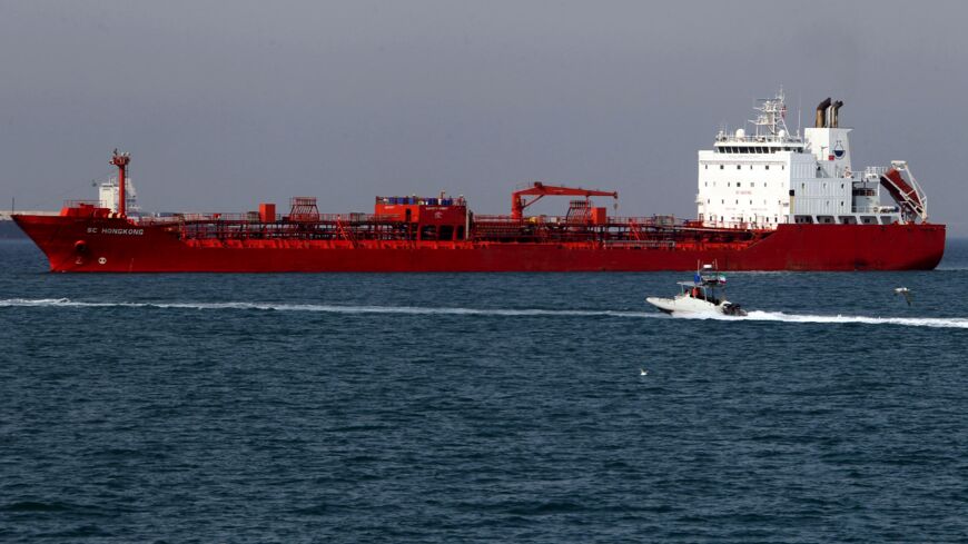 Oil tanker SC Hong Kong is seen off the port of Bandar Abbas, southern Iran, on July 2, 2012. 
