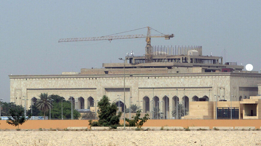 The new US Embassy complex, still under construction, is seen in the heavily fortified Green Zone, on the west bank of the Tigris River, Baghdad, Iraq, Oct. 11, 2007.