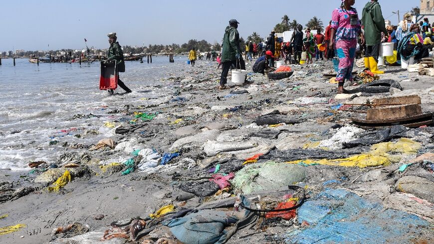 Curse of plastic: The beach at Hann Bay, a densely-populated district of the Senegalese capital Dakar