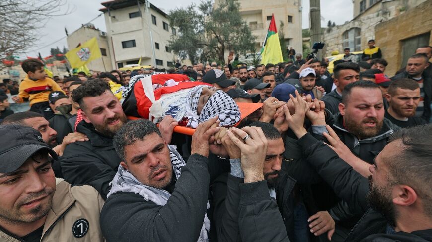 Palestinians in the occupied West Bank village of Burqa mourned the death of Ahmed Seif, who died as a result of injuries sustained four days ago during clashes with Israeli soldiers following a demonstration