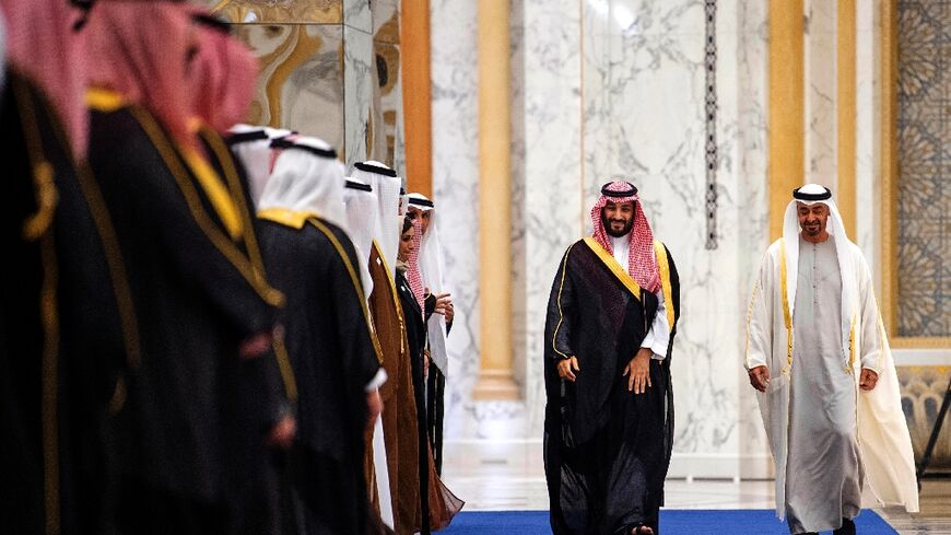 Saudi Crown Prince Mohammed bin Salman (MBS) (L) and Abu Dhabi Crown Prince Mohammed bin Zayed al-Nahyan (MBZ) are close