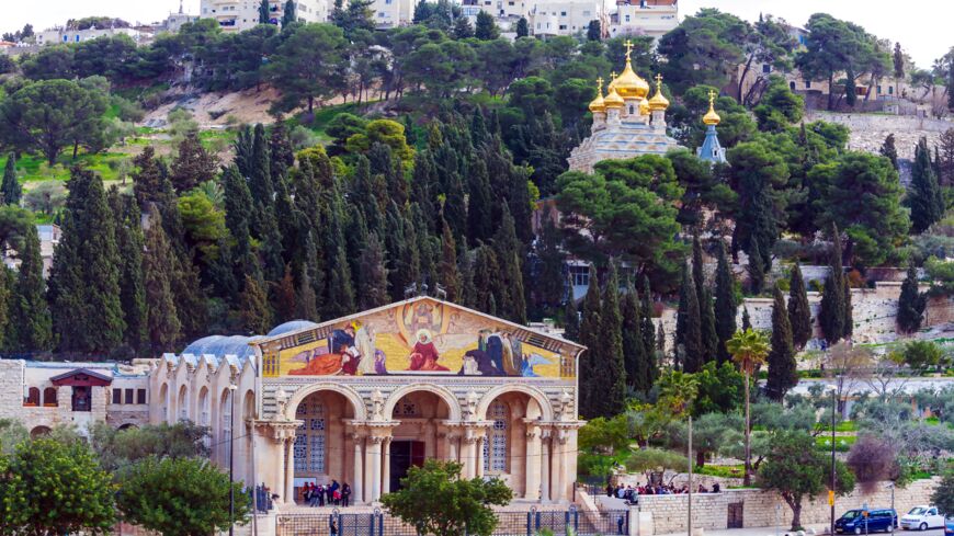 Church of All Nations and Mary Magdalene Convent on the Mount of Olives, Jerusalem, Israel.