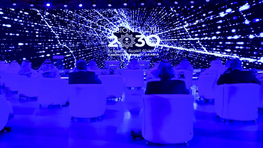 Guests attend the Global AI 2020 (Artificial Intelligence) Summit.