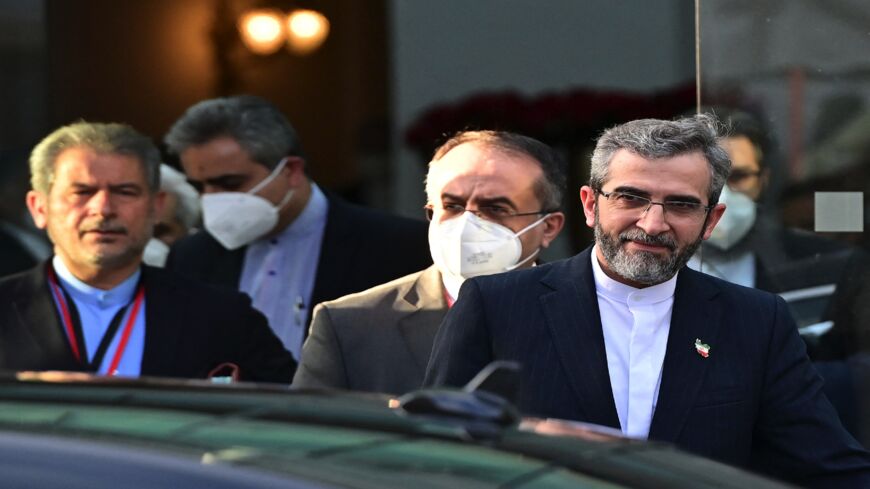 Iran's chief nuclear negotiator, Ali Bagheri Kani (R).