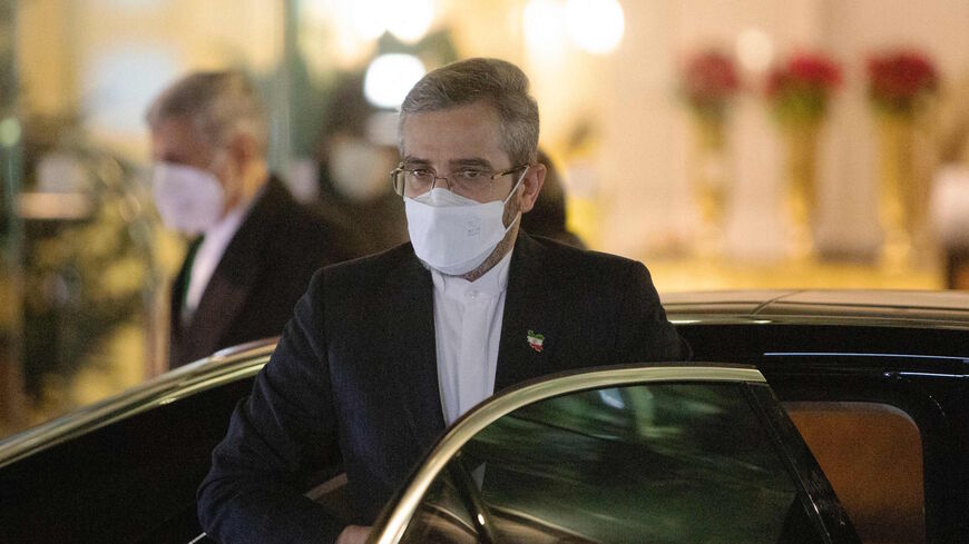 Iran's chief nuclear negotiator Ali Bagheri Kani arrives at the Coburg Palais, venue of the Joint Comprehensive Plan of Action (JCPOA) meeting aimed at reviving the Iran nuclear deal, in Vienna on Dec. 27, 2021. 