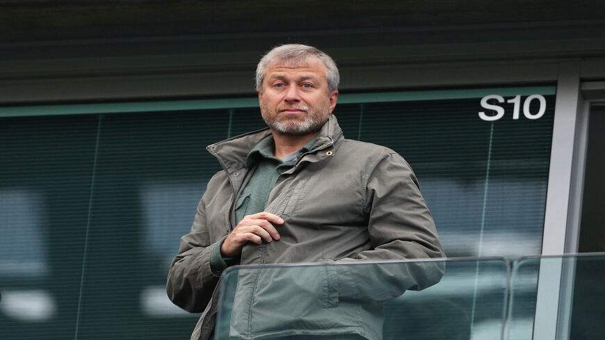 Chelsea owner Russian-born Jewish oligarch Roman Abramovich looks on from the stands during the Barclays Premier League match between Chelsea and Manchester City at Stamford Bridge, London, England, April 16, 2016.