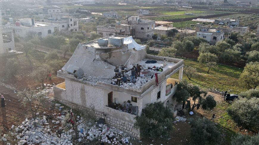 The house in which the leader of Islamic State (IS) group Abu Ibrahim al-Hashimi al-Qurashi died, during a raid by US special forces, in the town of Atme in Syria's northwestern province of Idlib