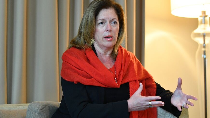 Stephanie Williams, Deputy Special Representative of the UN Secretary-General for Political Affairs in Libya, during an interview with AFP at a hotel in Tunis, on March 26, 2022