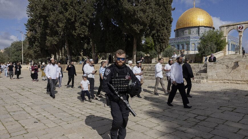 Hundreds of Jewish pilgrims visit Jerusalem's Al-Aqsa mosque compound escorted by Israeli police, stoking tensions with Muslim worshippers determined to maintain the longstanding ban on Jewish prayer inside