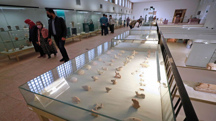 Visitors tour Iraq's National Museum, as it reopens after a three-year closure due to political unrest and the coronavirus pandemic, Baghdad, Iraq, March 8, 2022.