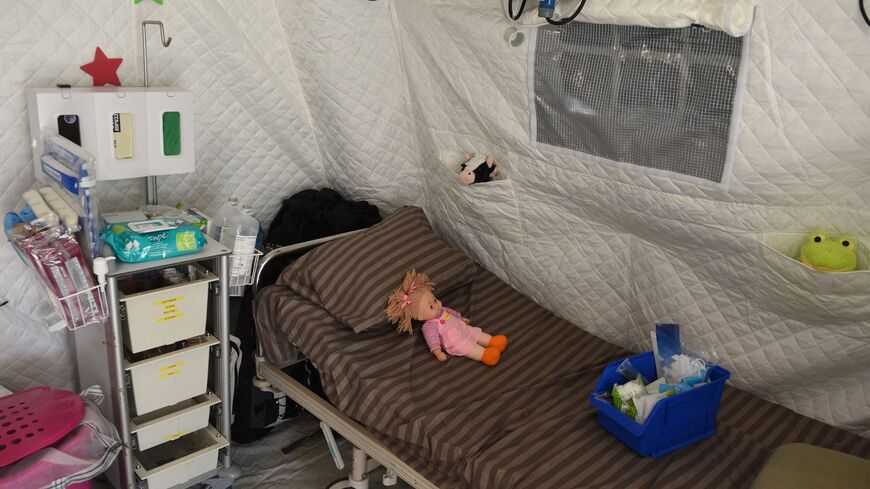 This photograph taken on March 23, 2022, shows an emergency room at an Israeli field hospital, in Lviv.