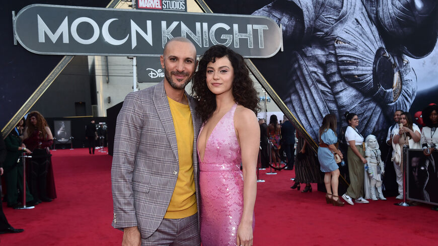 (L-R) Mohamed Diab, director, and May Calamawy attend the "Moon Knight" Los Angeles Special Launch.